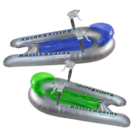 Swim Central 53" Green & Blue Water Sport Inflatable Battle Board Set with Squirt Guns